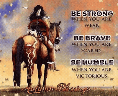 Woman Riding Horse In Field With Quote GIF