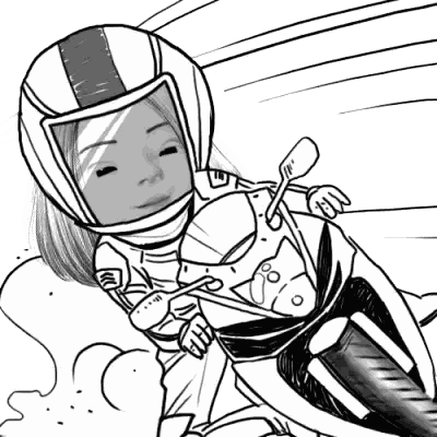 Woman Riding Motorcycle In Helmet Sticker
