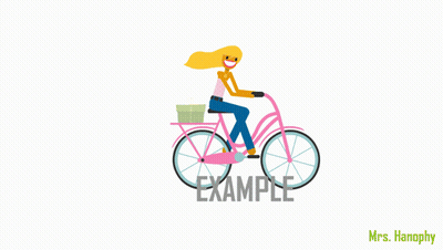 Woman Riding Pink Bicycle Saying Example GIF
