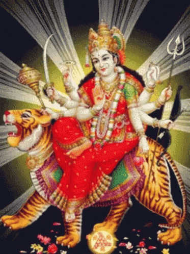 Woman Riding Tiger with Letter O