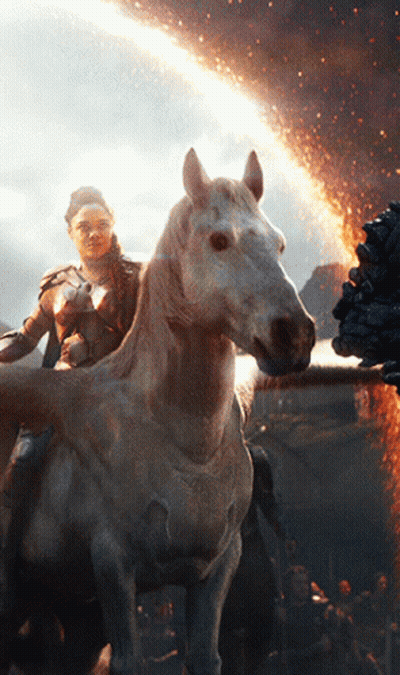 Woman Riding White Horse Movie Scene GIF