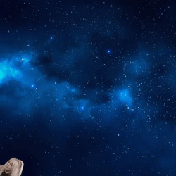 Woman Rocket Ship In Outer Space GIF