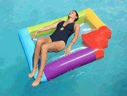 Woman Rolling In The Pool GIF