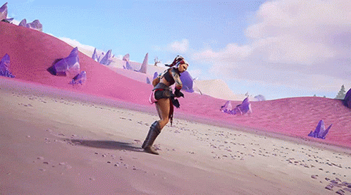 Woman Running Down Hill In Video Game GIF