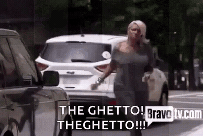 Woman Running Down Street Saying The Ghetto