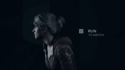 Woman Running In Dark Room Saying Run GIF