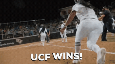 Woman Running On Baseball Field Ucf Wins GIF