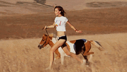 Woman Running With Horse