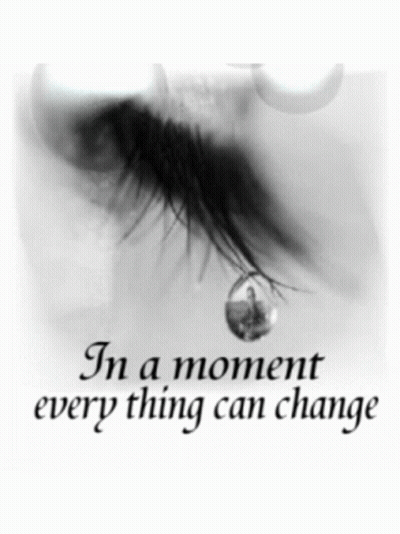 Woman's Eye With Tear GIF