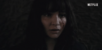 Woman's Face Close Up With Netflix Logo GIF