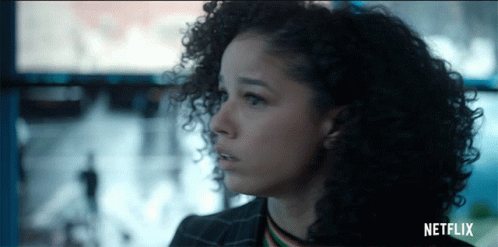 Woman's Face Close Up With Netflix Logo GIF