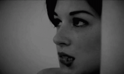 Woman's Face In Black And White GIF