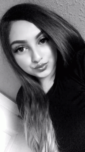 Woman's Face In Black And White GIF