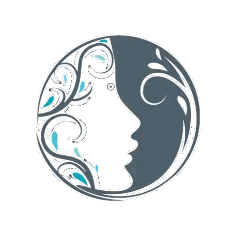 Woman's Face In Circle With Swirls Sticker