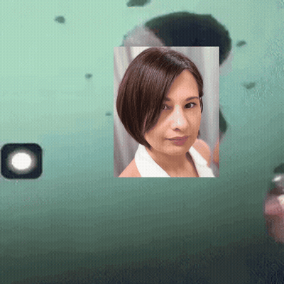 Woman's Face In Square GIF