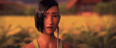 Woman's Face In Yellow Field GIF