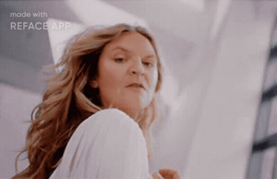 Woman's Face Made With Reface App GIF