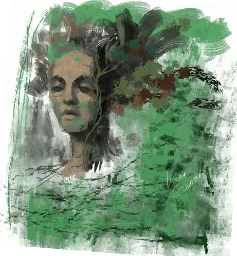 Woman's Face Painting Lina French Sticker