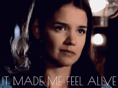 Woman's Face Saying It Made Me Feel Alive GIF