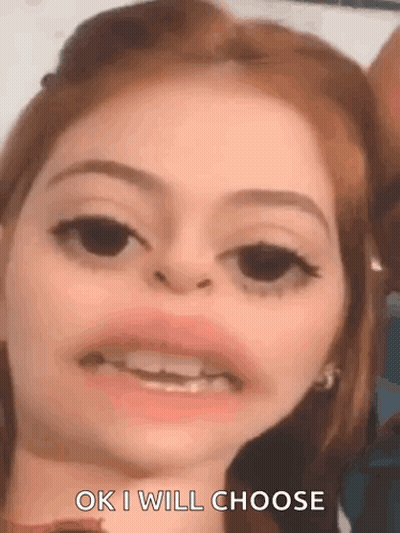 Woman's Face Saying Ok I Will Choose GIF