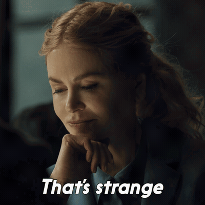 Woman's Face Saying That's Strange GIF