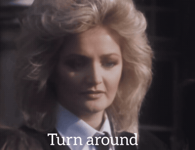 Woman's Face Saying Turn Around GIF