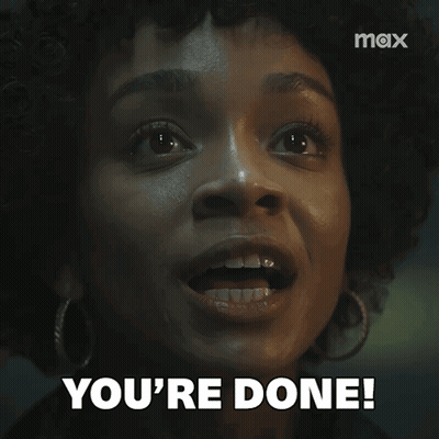 Woman's Face Saying You're Done GIF
