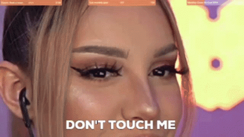 Woman's Face With Don't Touch Me GIF