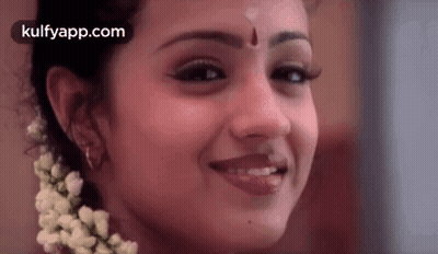 Woman's Face With Flower And Bindi GIF
