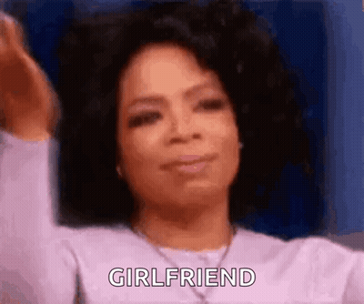 Woman's Face With Girlfriend Text GIF