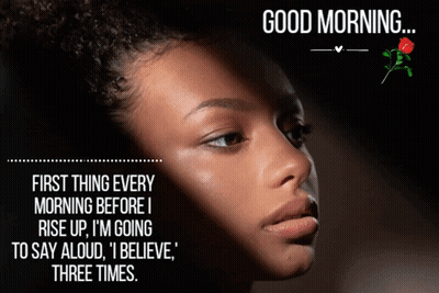 Woman's Face With Good Morning Message GIF