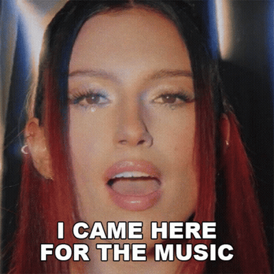 Woman's Face With I Came Here For The Music GIF