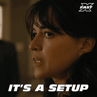 Woman's Face With It's A Setup GIF