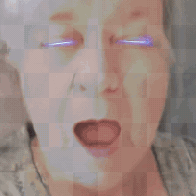 Woman's Face With Lightning Bolts GIF