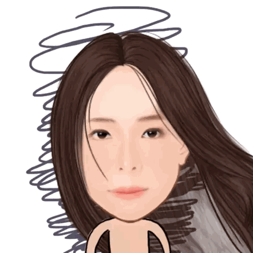 Woman's Face With Long Hair Sticker