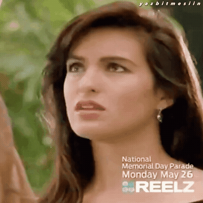 Woman's Face With Memorial Day Parade Text GIF