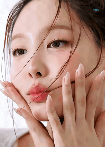 Woman's Face With Milk Text GIF