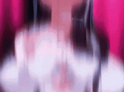 Woman's Face With Pink Curtain GIF