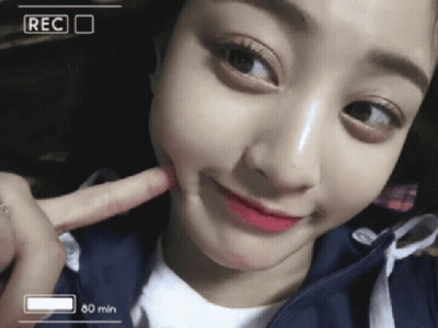 Woman's Face With REC Button GIF