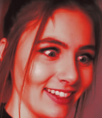 Woman's Face With Red Glow GIF