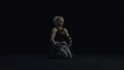 Woman's Face With Red Headband GIF