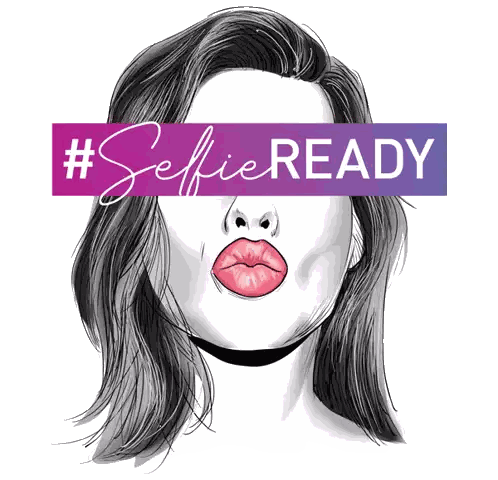 Woman's Face With Selfie Ready Sticker