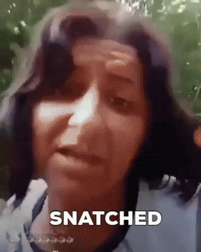 Woman's Face With Snatched Text GIF