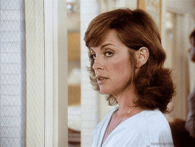Woman's Face With Soap Opera Text GIF