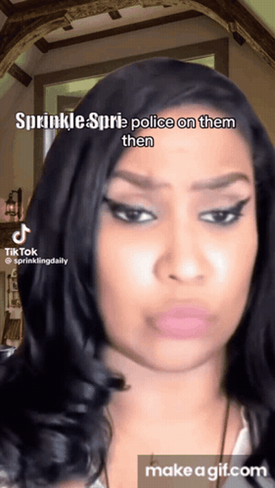 Woman's Face With Sprinkle Sprite Police Caption GIF