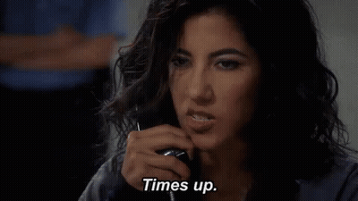 Woman's Face With Times Up GIF