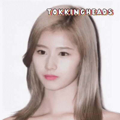 Woman's Face With Tokingheads GIF