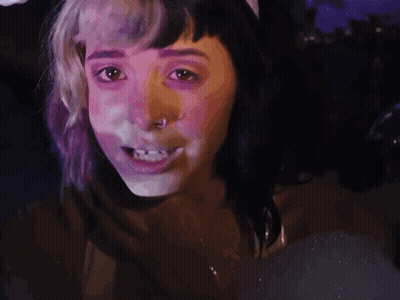 Woman's Face With White Powder GIF