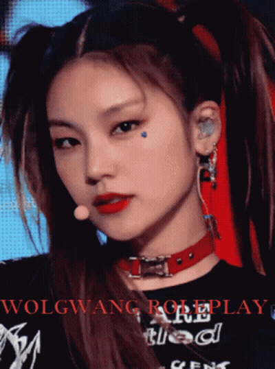 Woman's Face With Wolgwang Roleplay In Red GIF