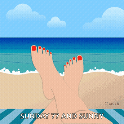 Woman's Feet On Beach Sunday 77 And Sunny GIF